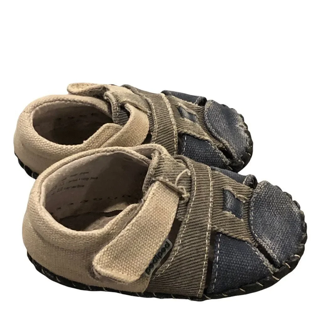 Pediped‎ infant denim and leather shoes size 6-12 months
